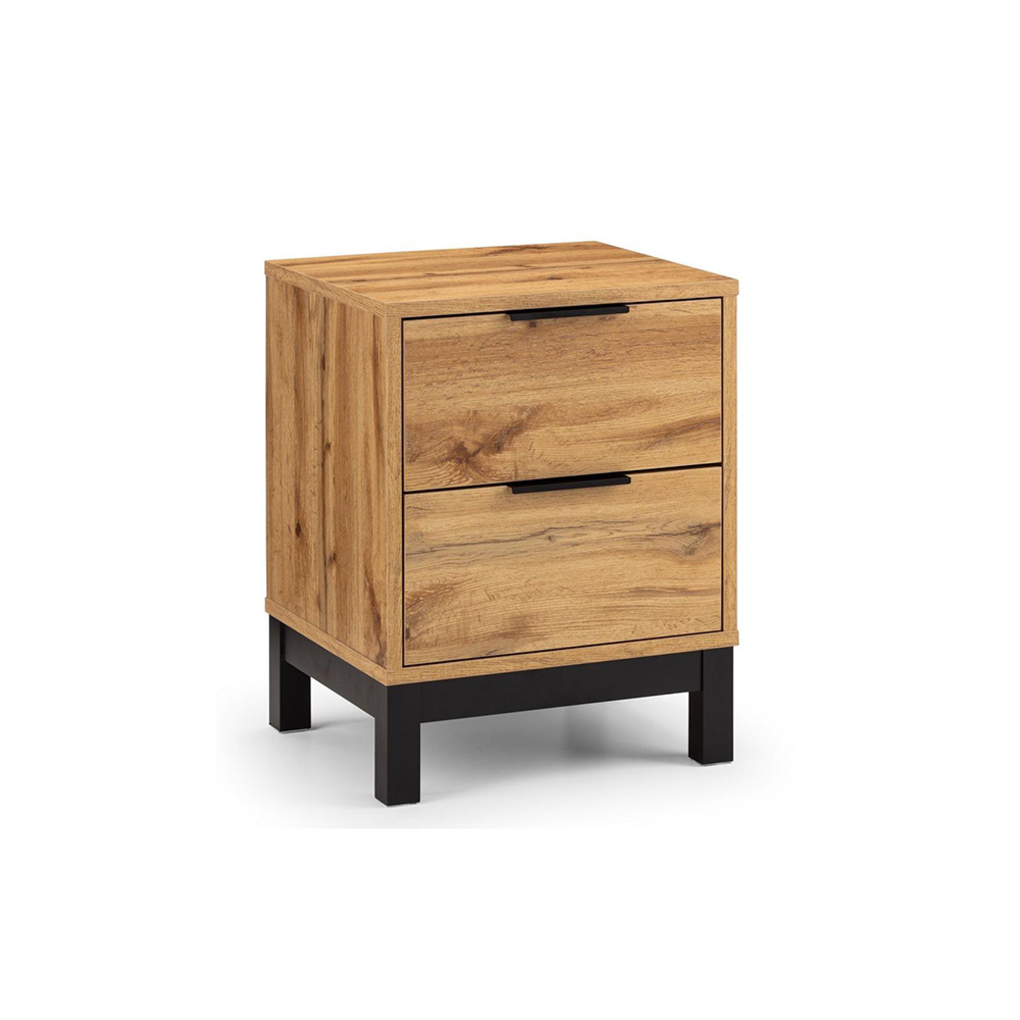 Bali Oak Bedside Cabinet - 2 Drawer