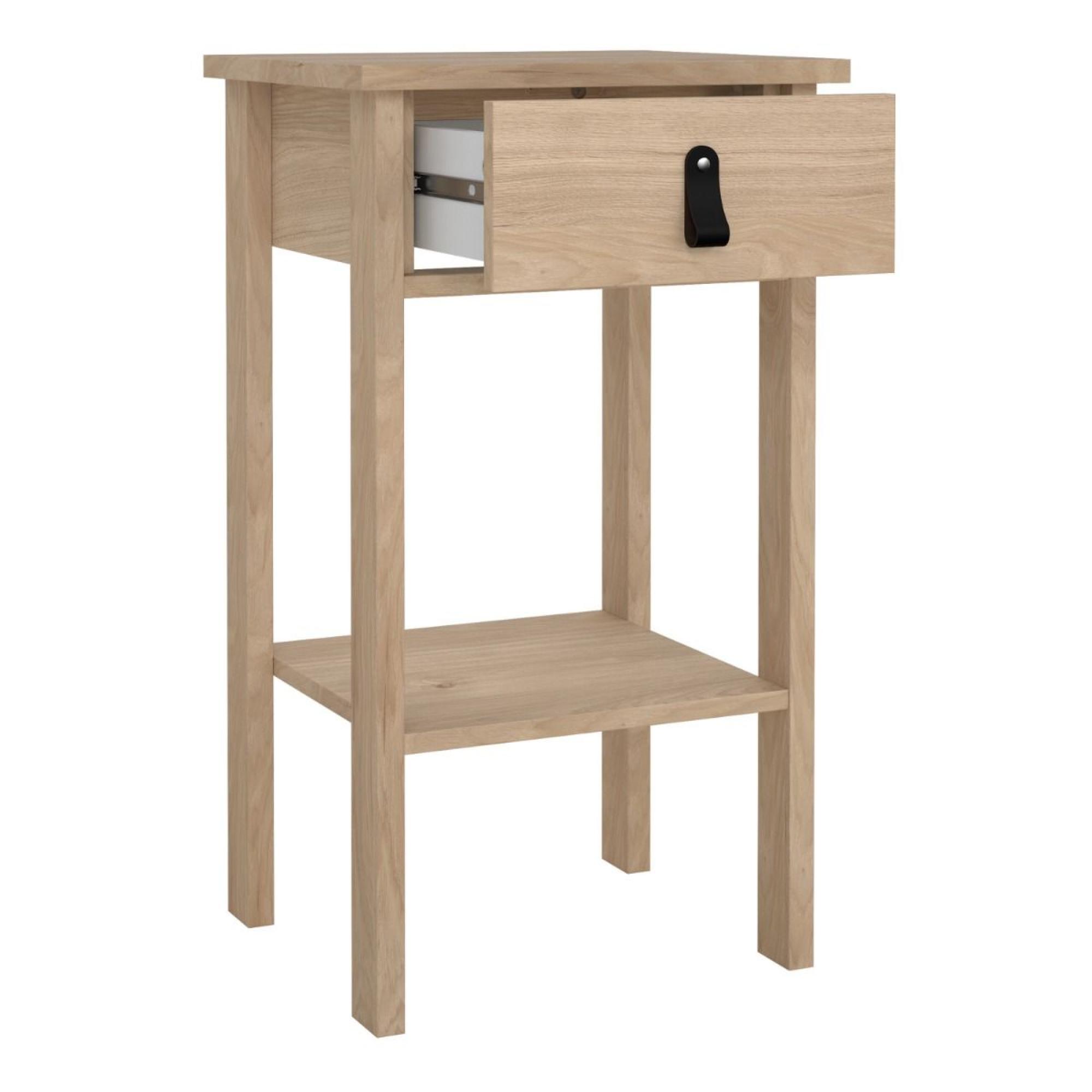 Barcelona Jackson Hickory Oak 1 Drawer Bedside Table
