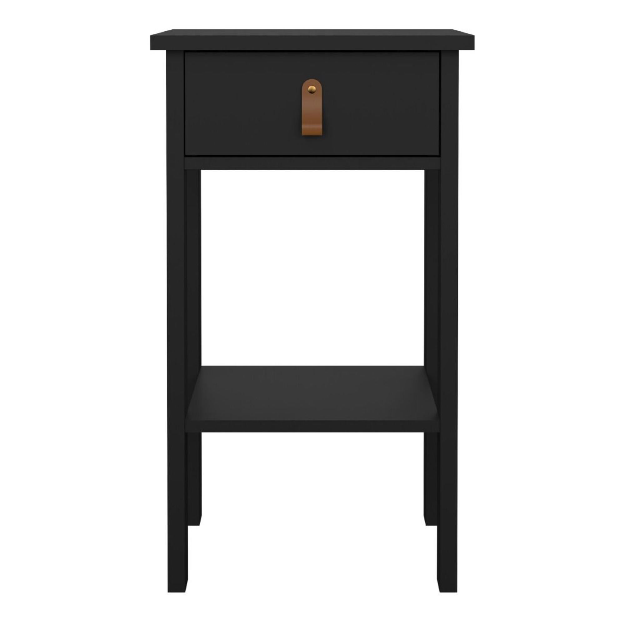 Barcelona Matt Black 1 Drawer Bedside Table