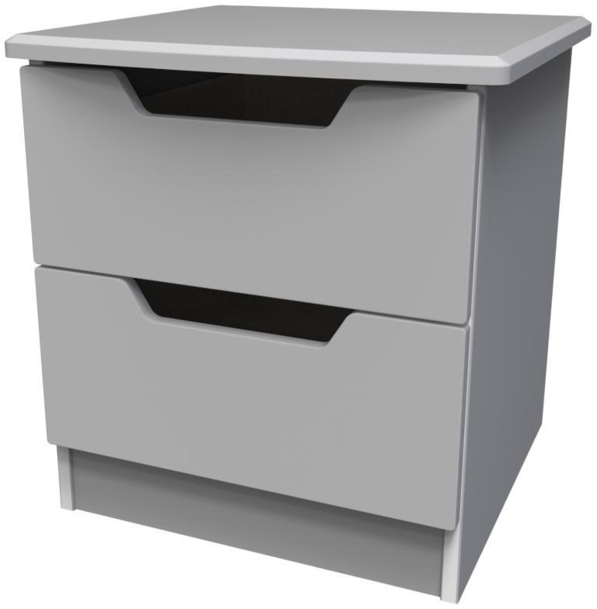 Bella Bedside Cabinet - 2 Drawer - Grey