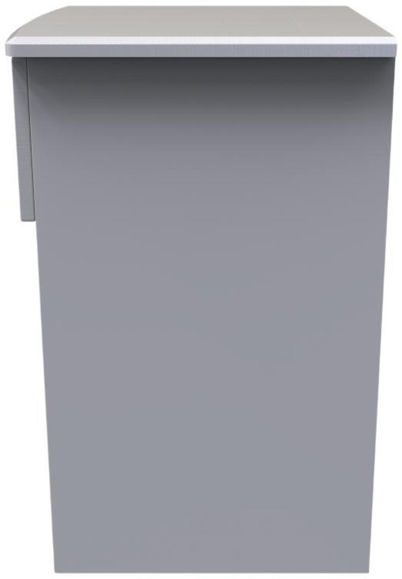 Bella Bedside Cabinet - 1 Drawer with Lock - Grey Ash