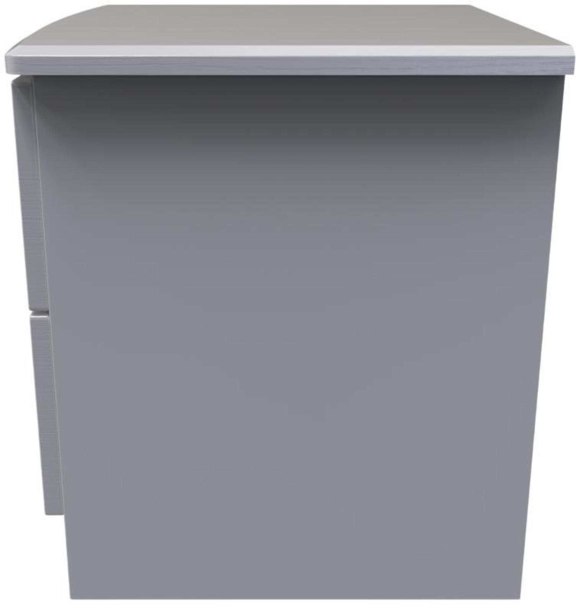 Bella Bedside Cabinet - 2 Drawer - Grey Ash