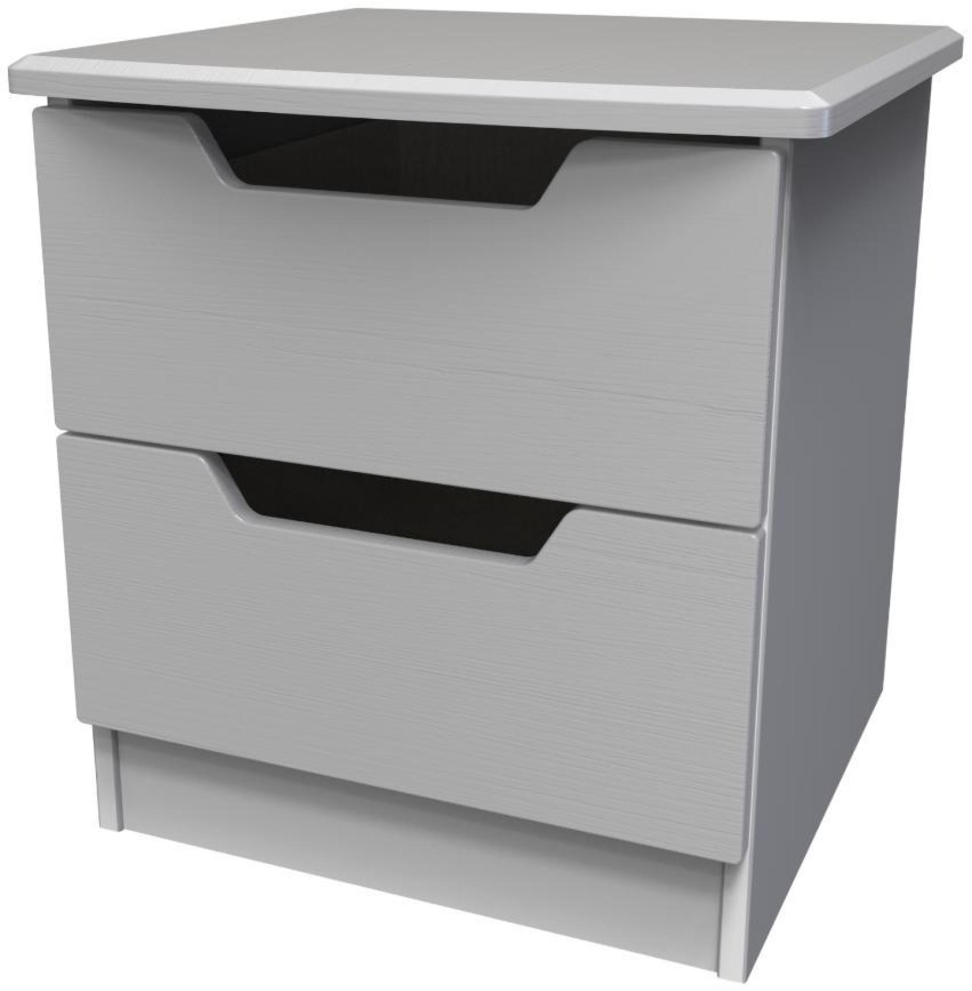 Bella Bedside Cabinet - 2 Drawer - Grey Ash