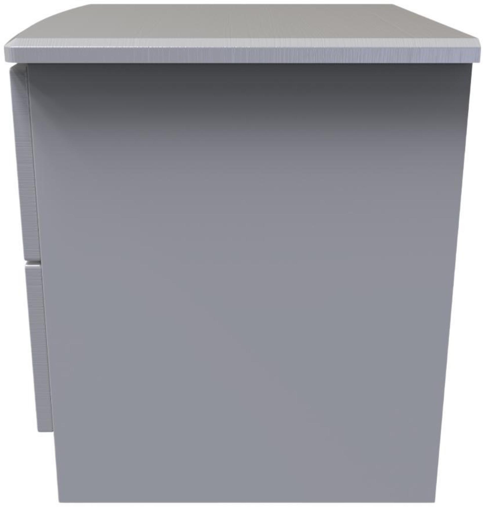 Bella Bedside Cabinet - 2 Drawer with Lock - Grey Ash