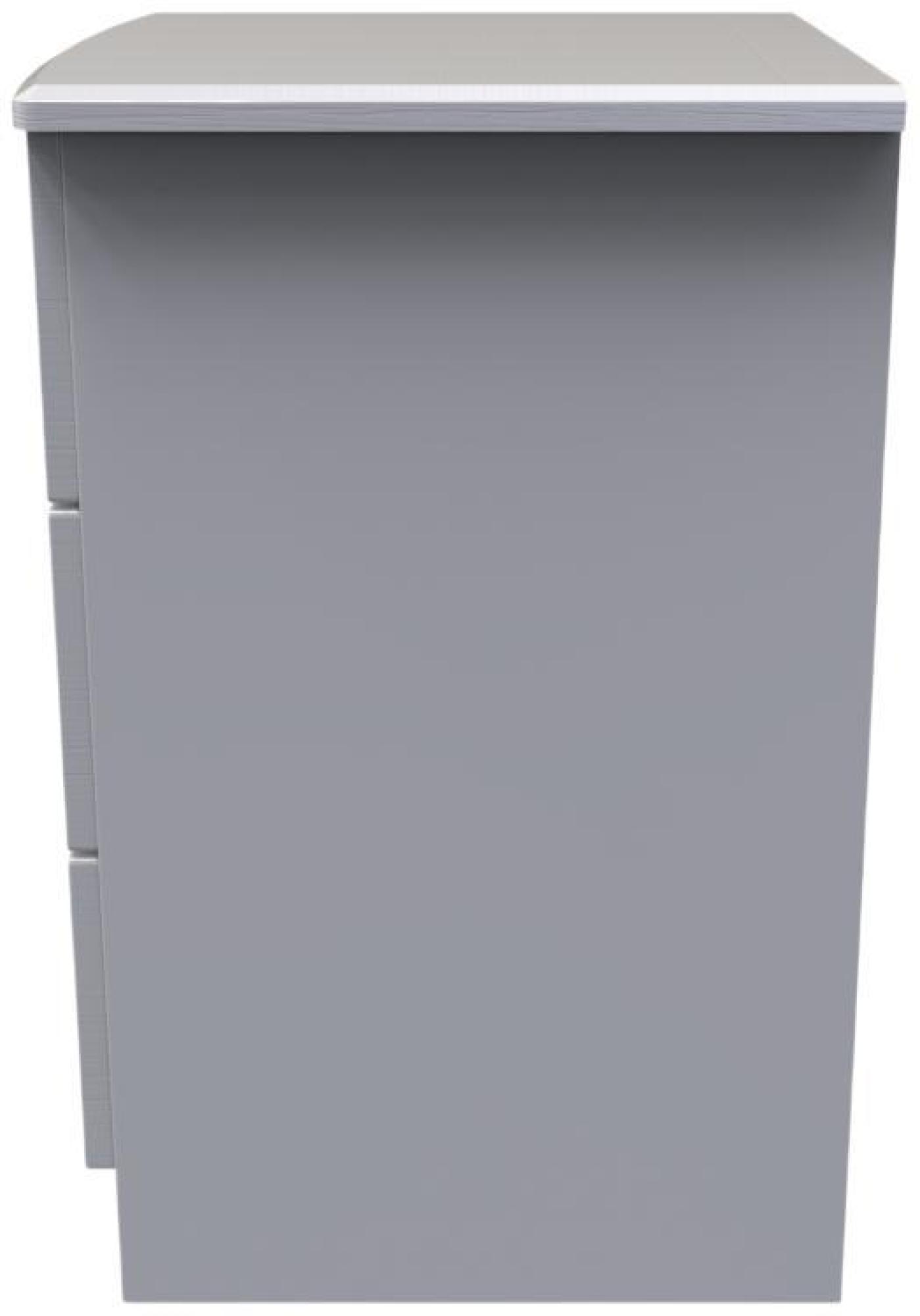 Bella Bedside Cabinet - 3 Drawer - Grey Ash