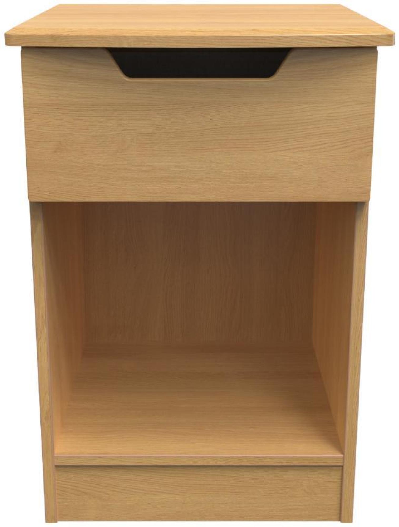Bella Oak Effect 1 Drawer Bedside Cabinet