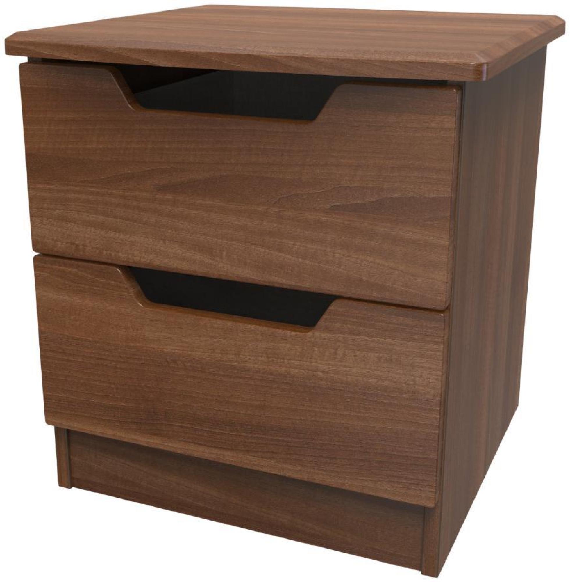 Bella Bedside Cabinet - 2 Drawer - Walnut