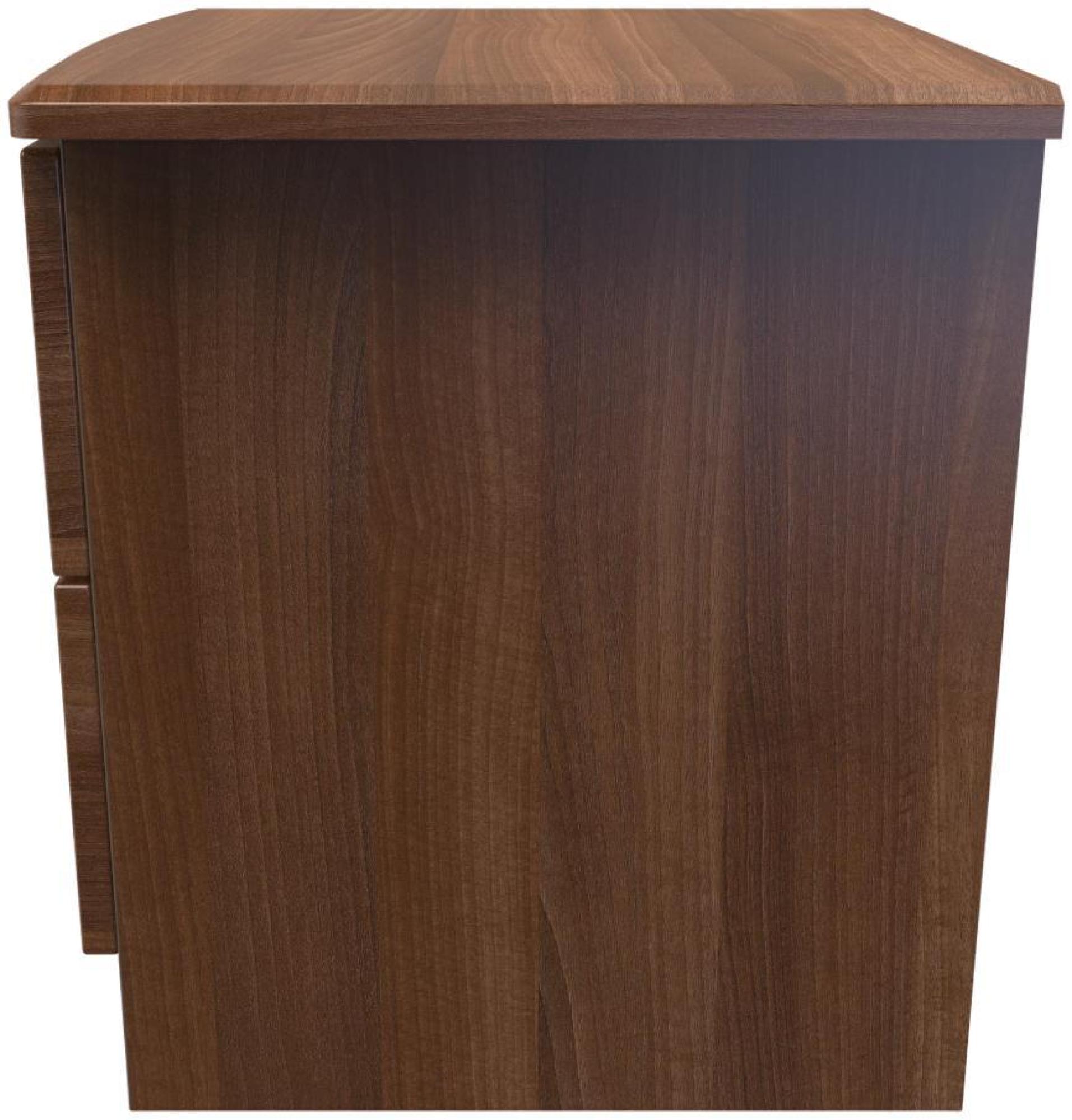 Bella Bedside Cabinet - 2 Drawer with Lock - Walnut