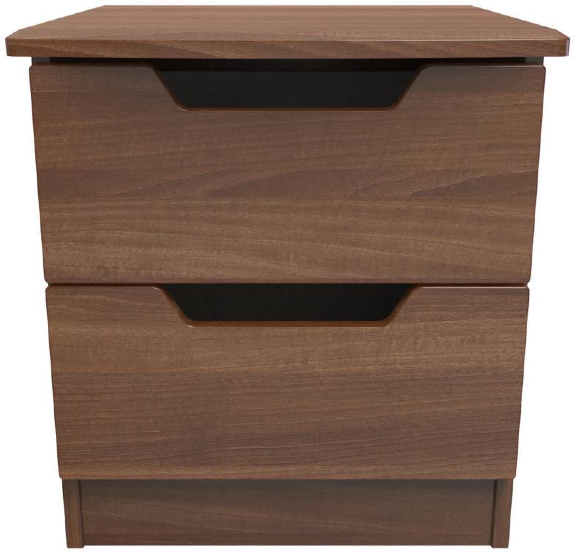Bella Walnut Effect 2 Drawer Bedside Cabinet