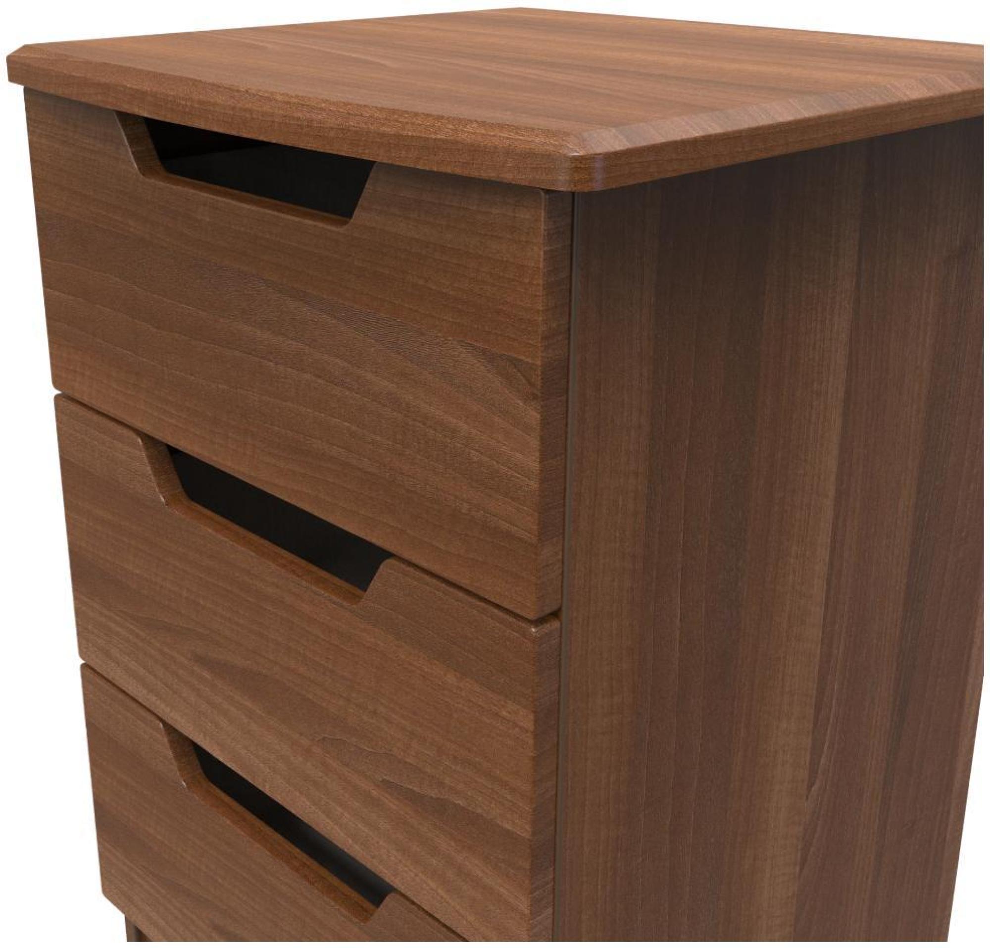 Bella Bedside Cabinet - 3 Drawer - Walnut