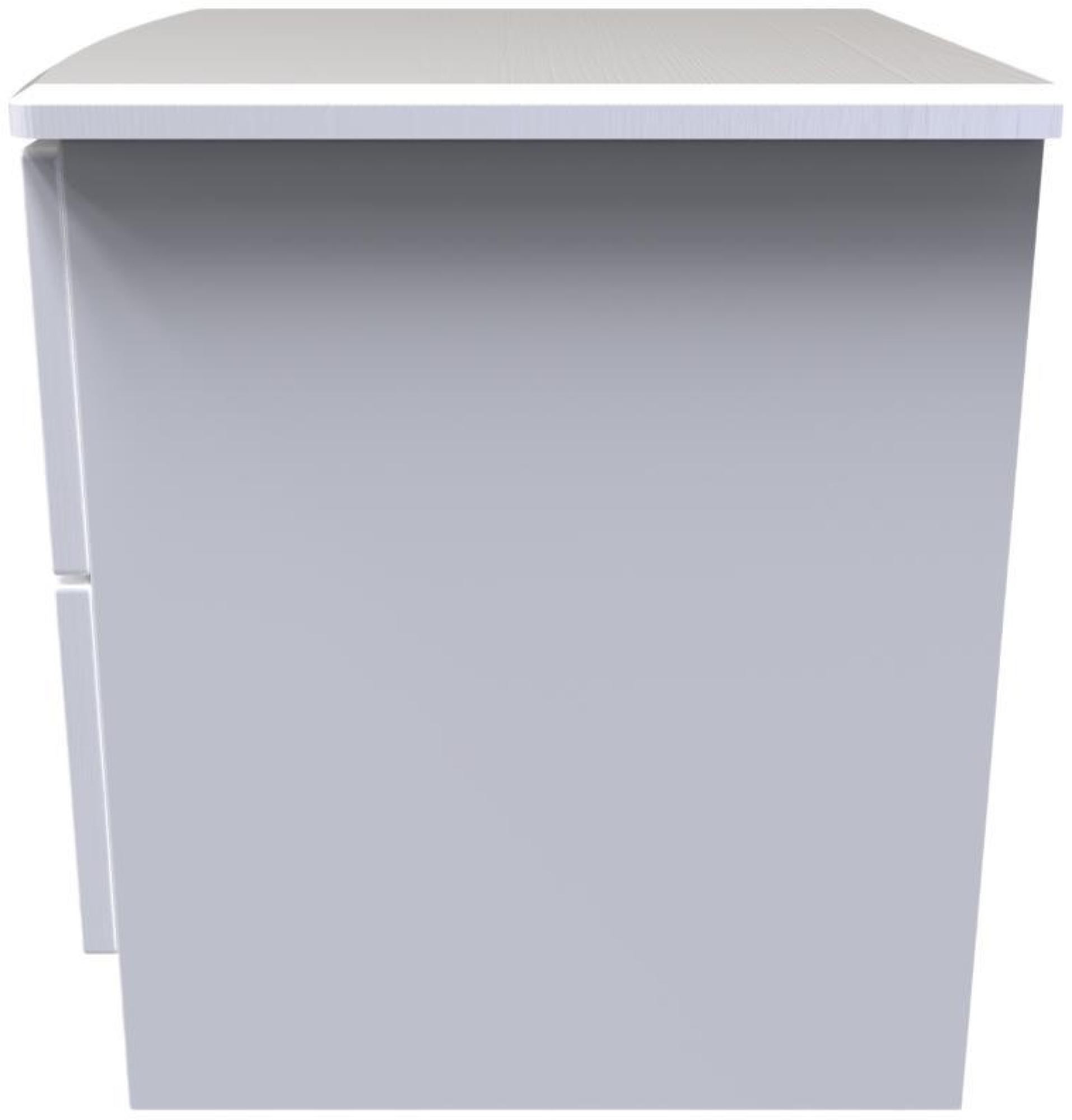Bella Bedside Cabinet - 2 Drawer with Lock - White