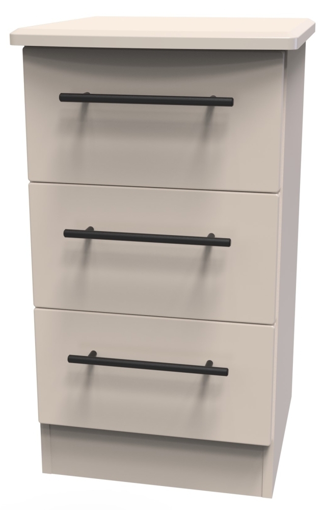 Beverley Bedside Cabinet - 3 Drawer - Cashmere