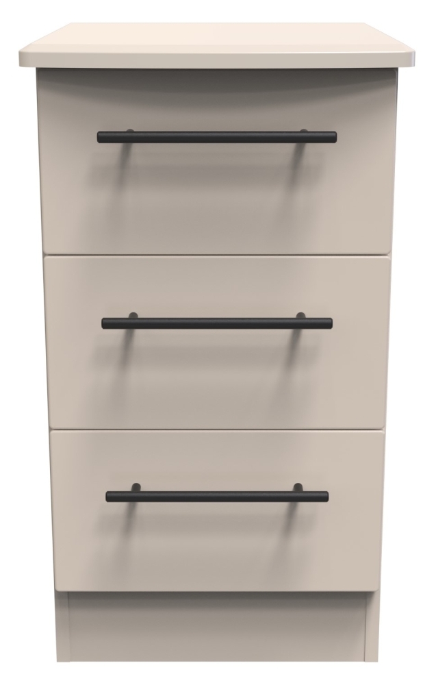 Beverley Cashmere 3 Drawer Bedside Cabinet