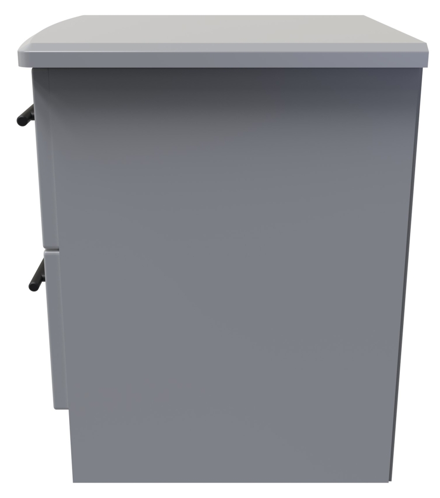 Beverley Bedside Cabinet - 2 Drawer - Dusk Grey