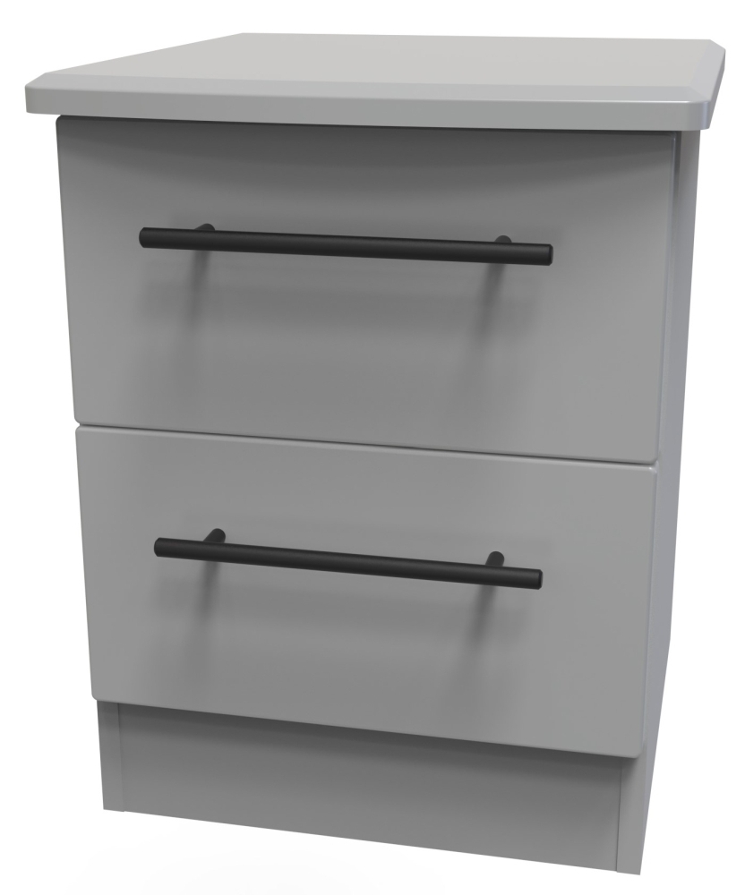 Beverley Bedside Cabinet - 2 Drawer - Dusk Grey