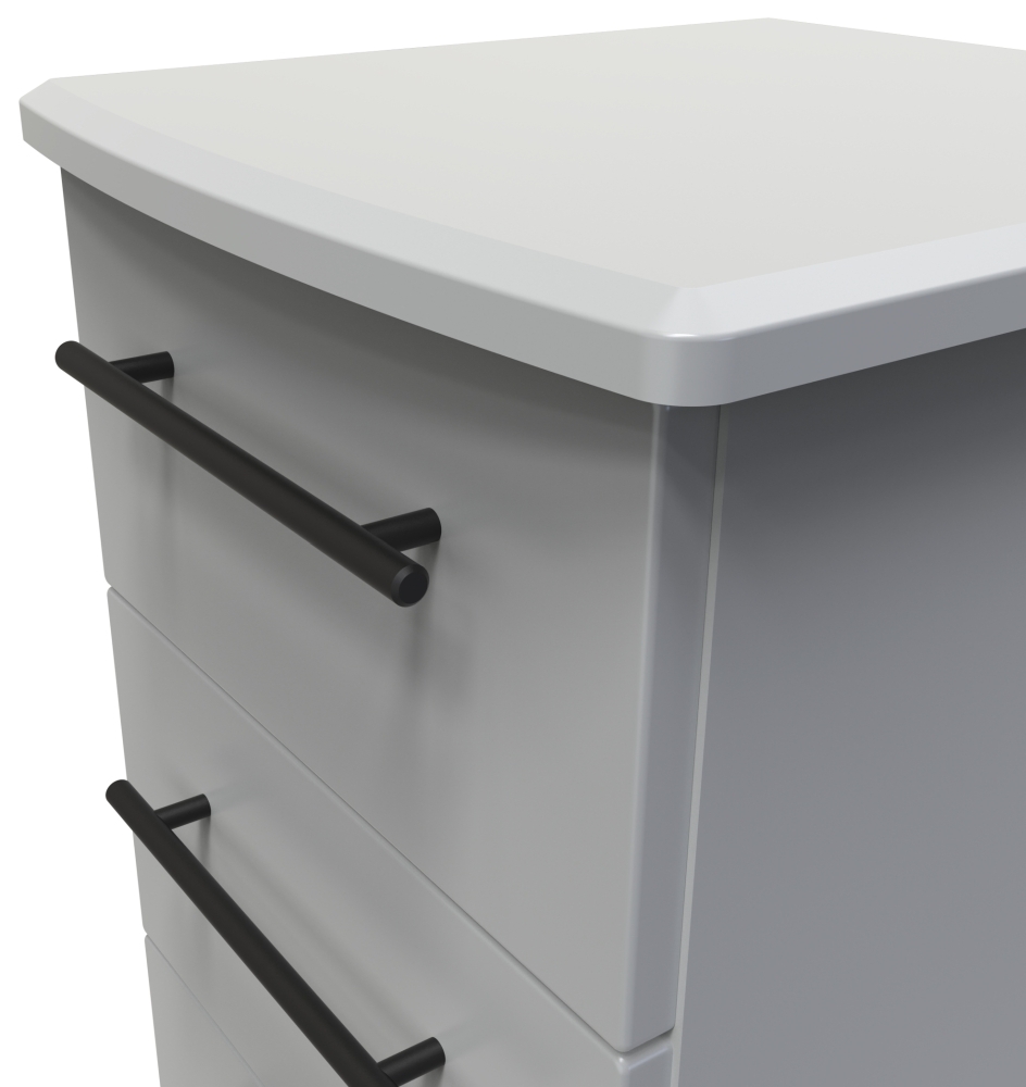 Beverley Bedside Cabinet - 3 Drawer - Grey