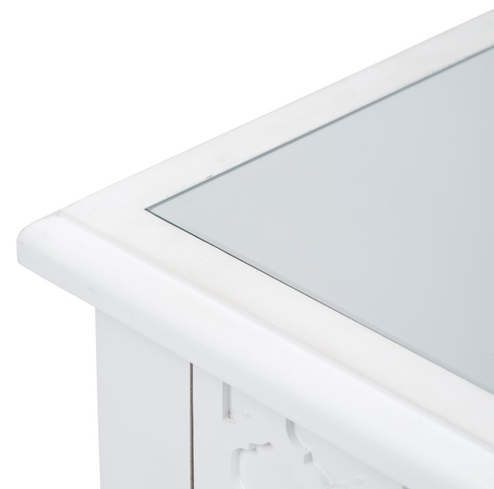 Casablanca Bedside Cabinet - 2 Drawer - White