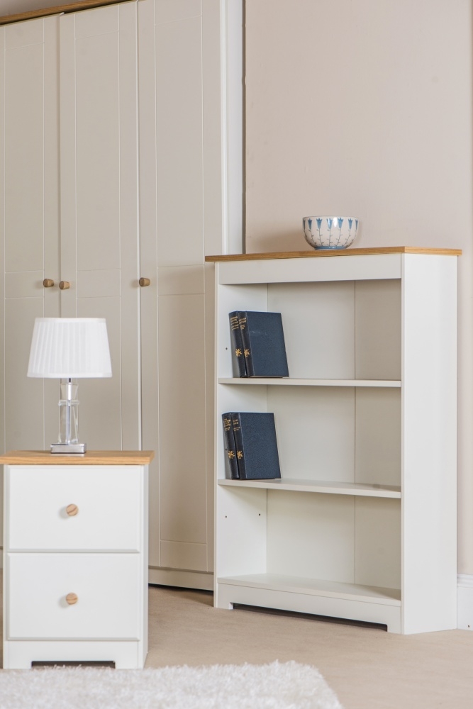 Colorado Bedside Cabinet - 2 Drawer Petite - White