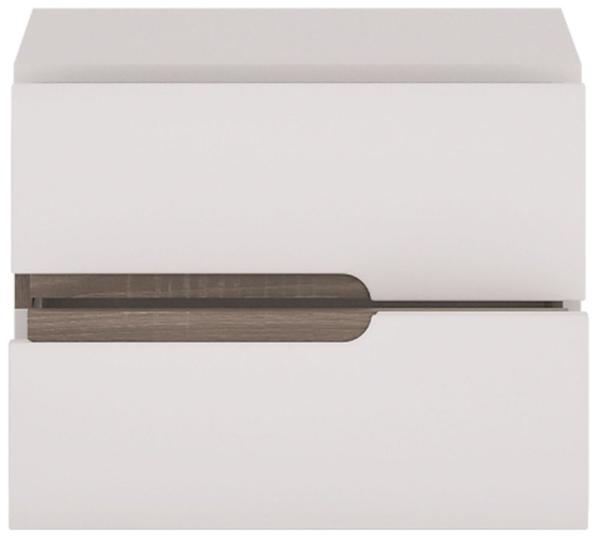 Chelsea White Gloss 2 Drawer Bedside Cabinet