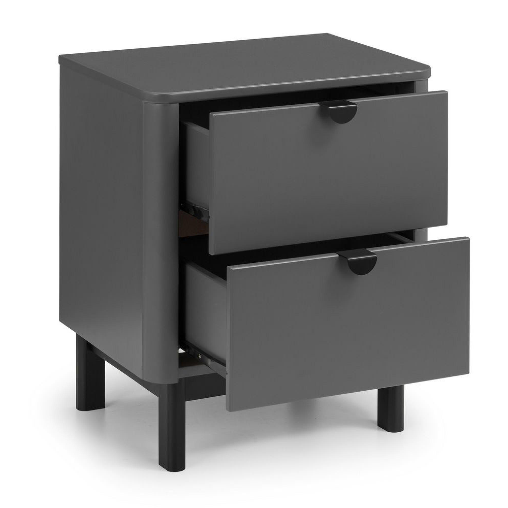 Chloe Bedside Cabinet - 2 Drawer - Grey