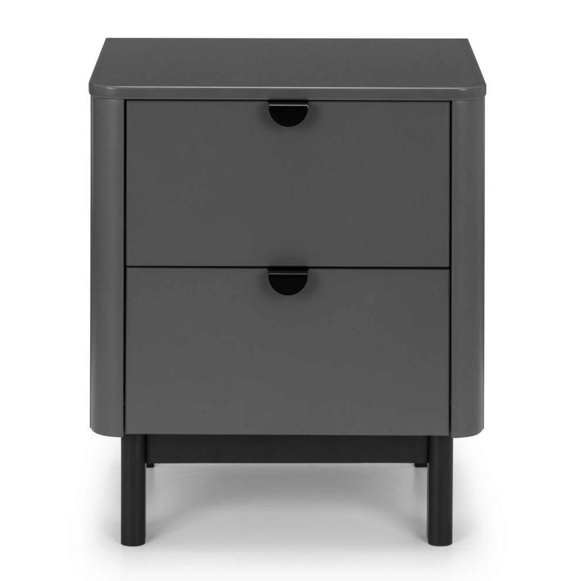 Chloe Bedside Cabinet - 2 Drawer - Grey