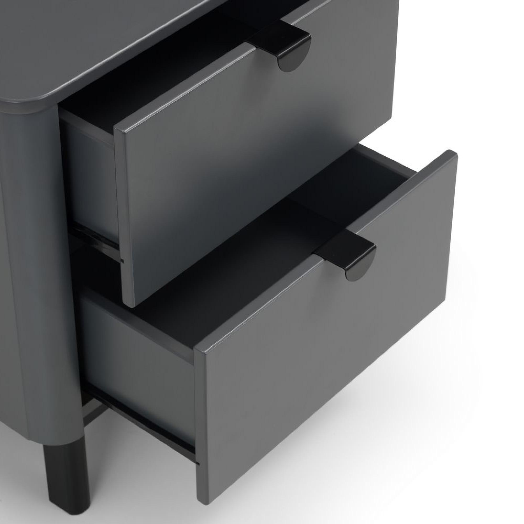 Chloe Bedside Cabinet - 2 Drawer - Grey