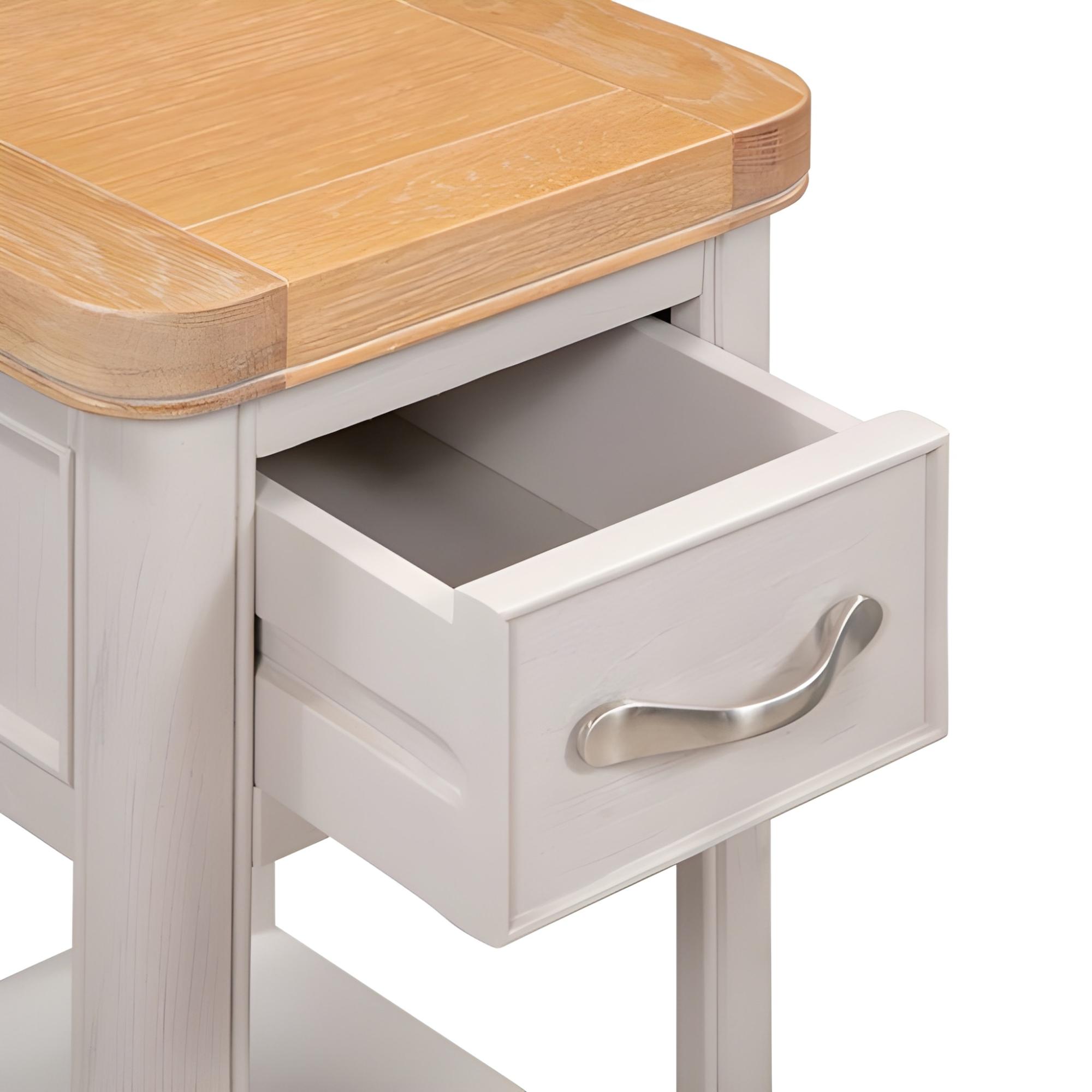 Clarion Bedside Table - 1 Drawer - Oak and Grey