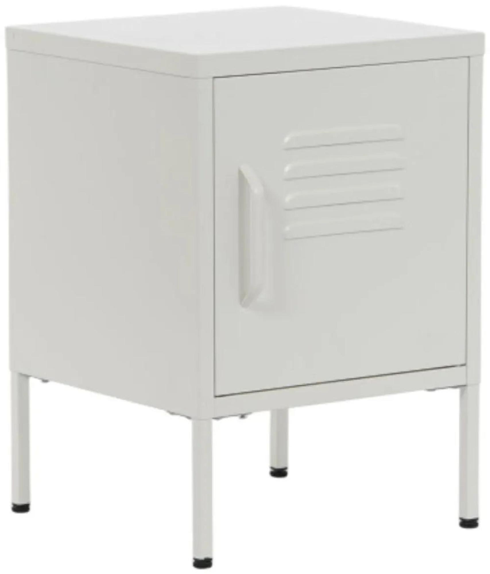 Clearance - Sirsa Industrial Style White Metal 1 Door Bedside Table - FSS15921