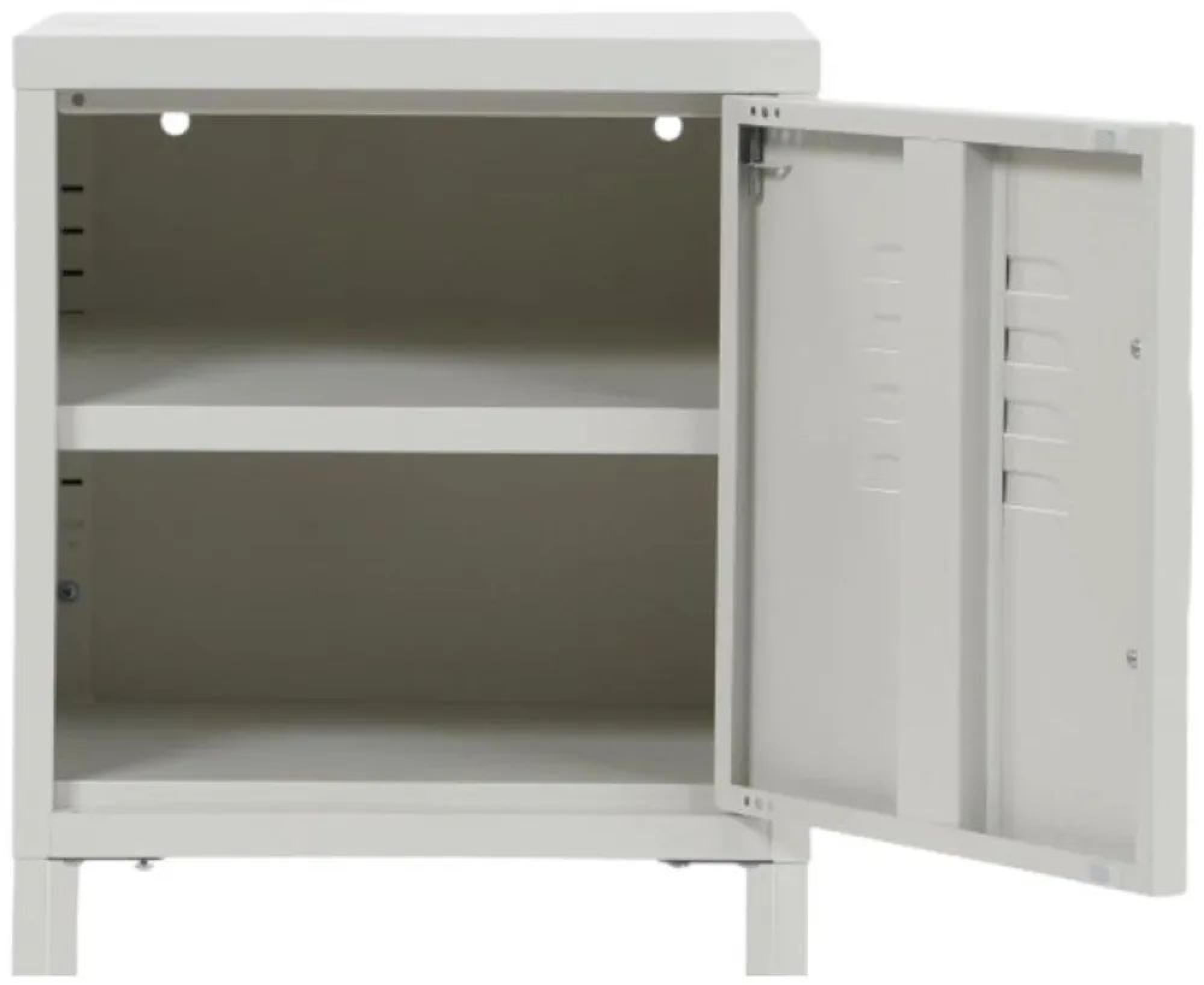 Clearance - Sirsa Industrial Style White Metal 1 Door Bedside Table - FSS15921