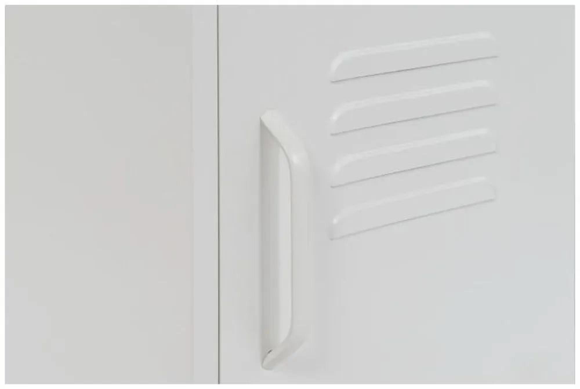 Clearance - Sirsa Industrial Style White Metal 1 Door Bedside Table - FSS15921