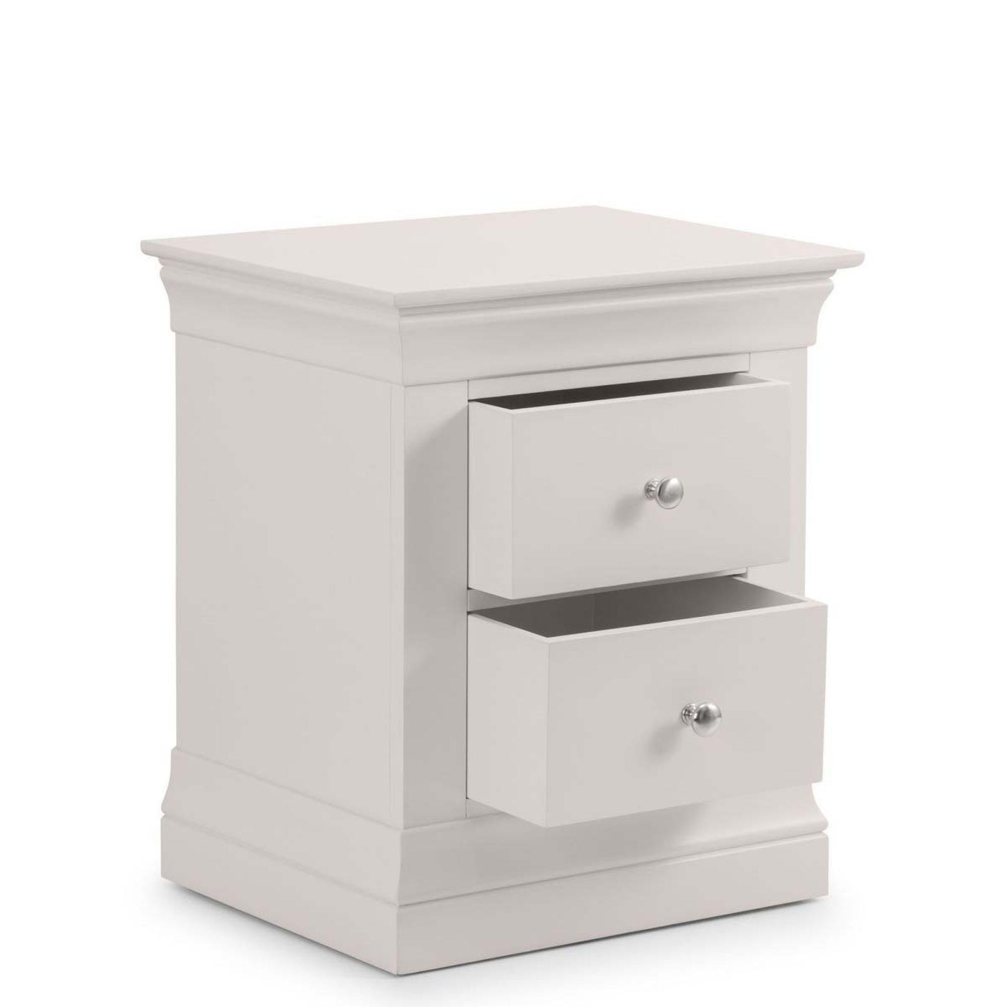 Clermont Bedside Cabinet - 2 Drawer - Soft Grey