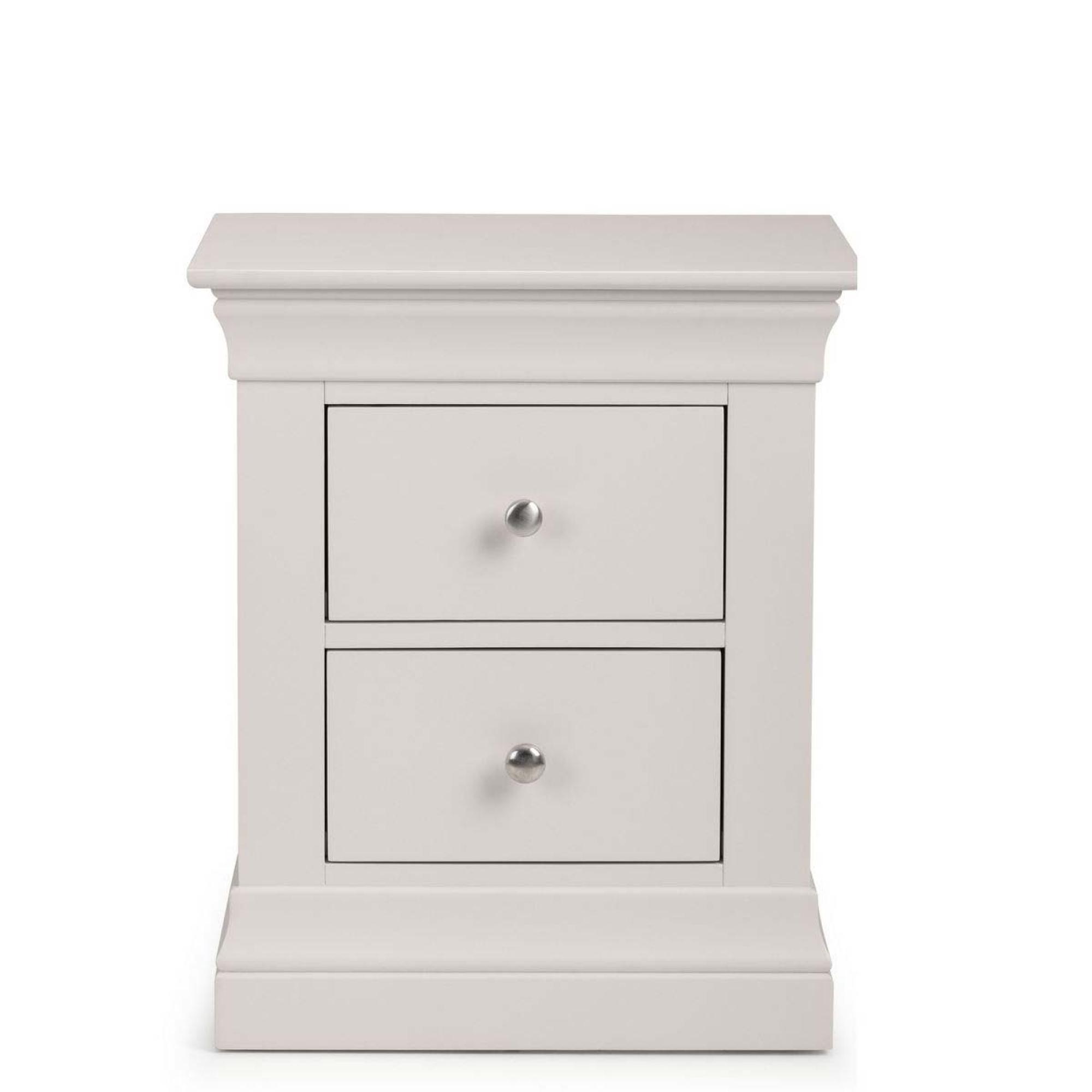 Clermont Bedside Cabinet - 2 Drawer - Soft Grey