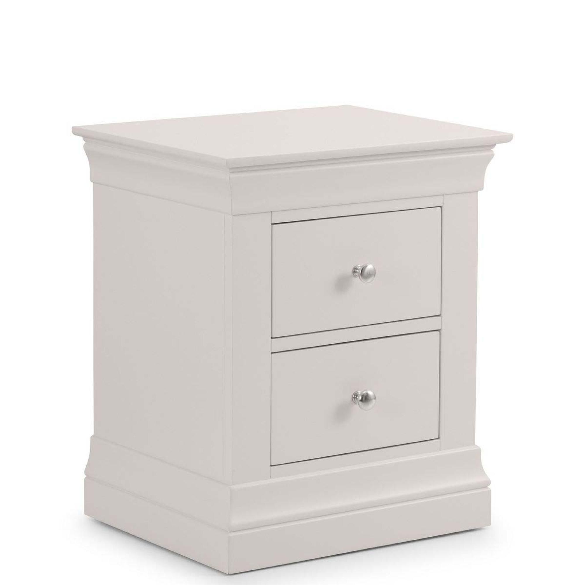 Clermont Bedside Cabinet - 2 Drawer - Soft Grey