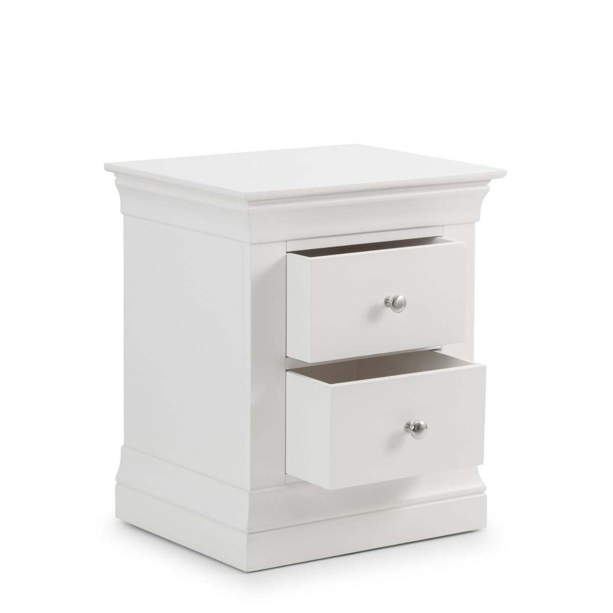 Clermont Bedside Cabinet - 2 Drawer - White