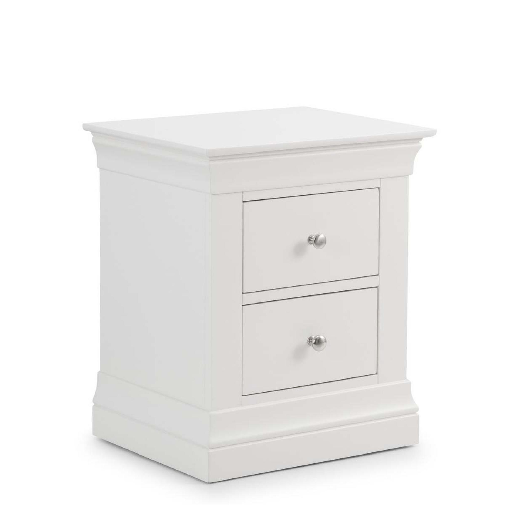 Clermont Bedside Cabinet - 2 Drawer - White