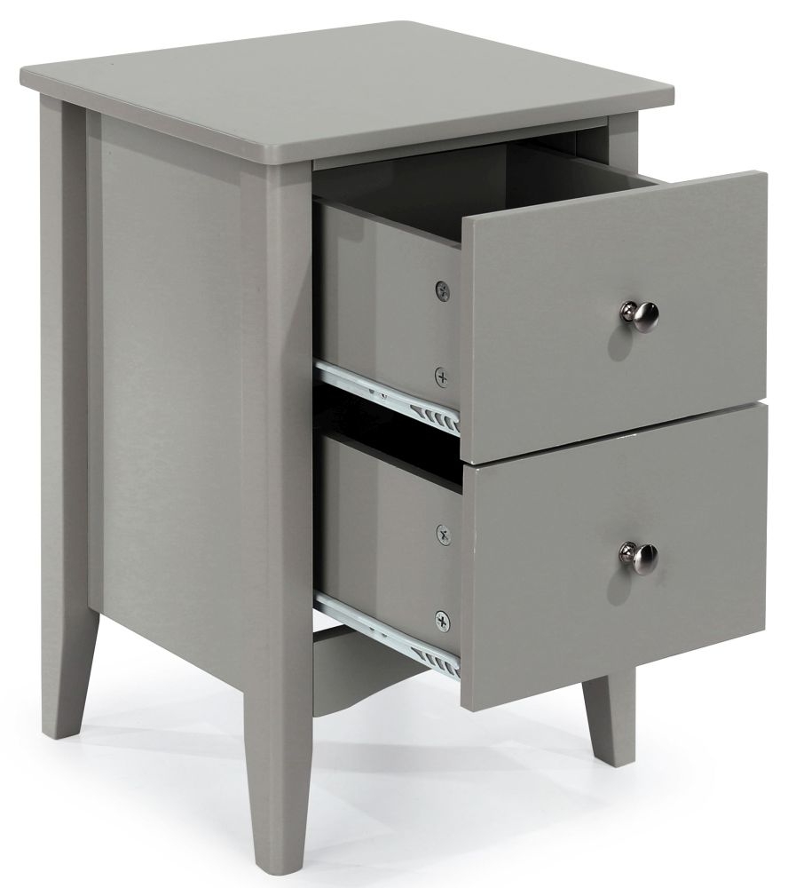 Como Bedside Cabinet - 2 Drawer - Grey Painted