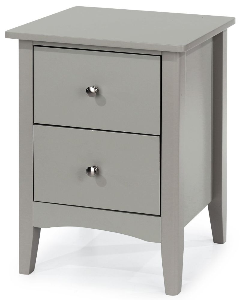 Como Bedside Cabinet - 2 Drawer - Grey Painted