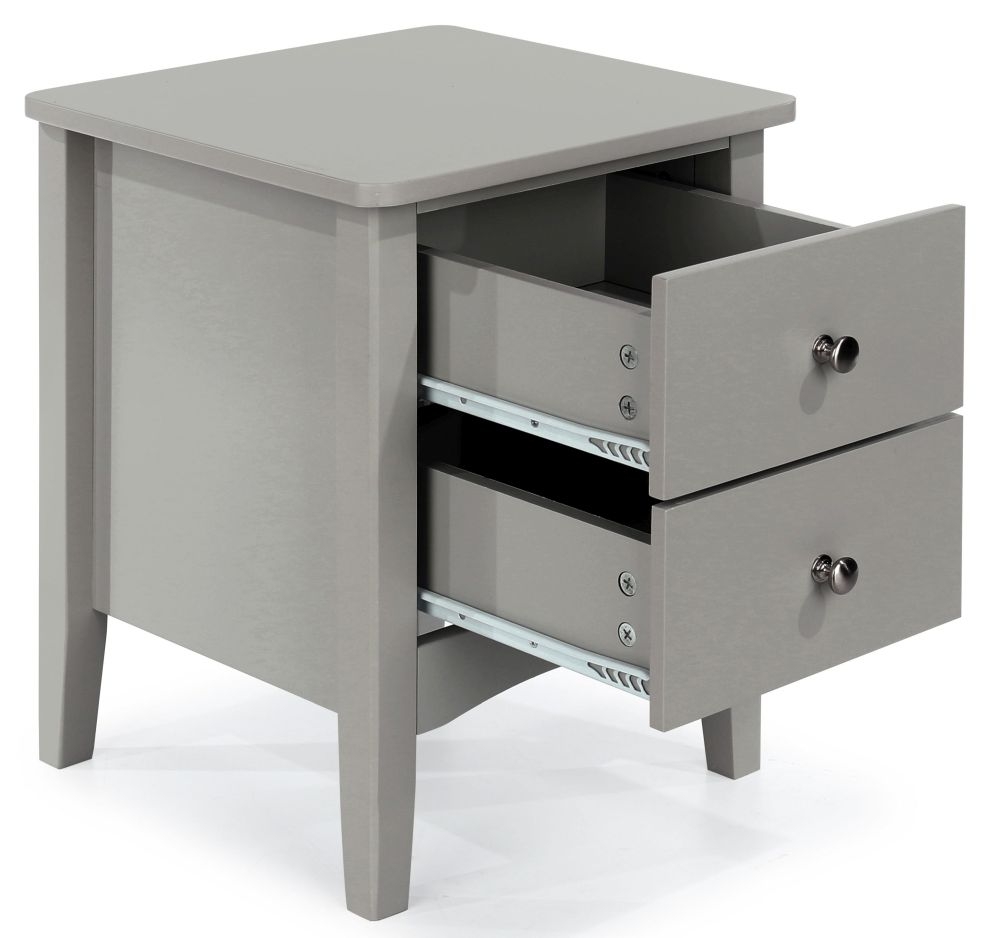 Como Bedside Cabinet - 2 Drawer Petite - Grey Painted