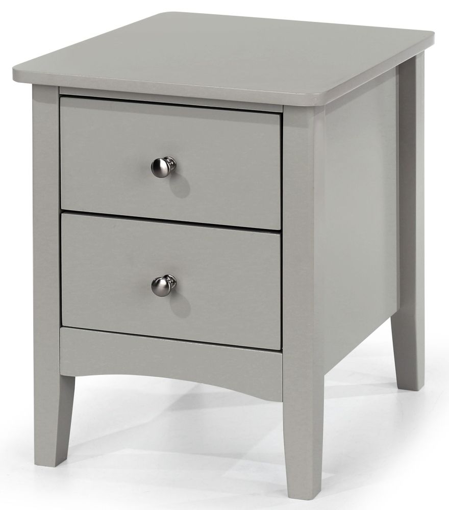Como Bedside Cabinet - 2 Drawer Petite - Grey Painted