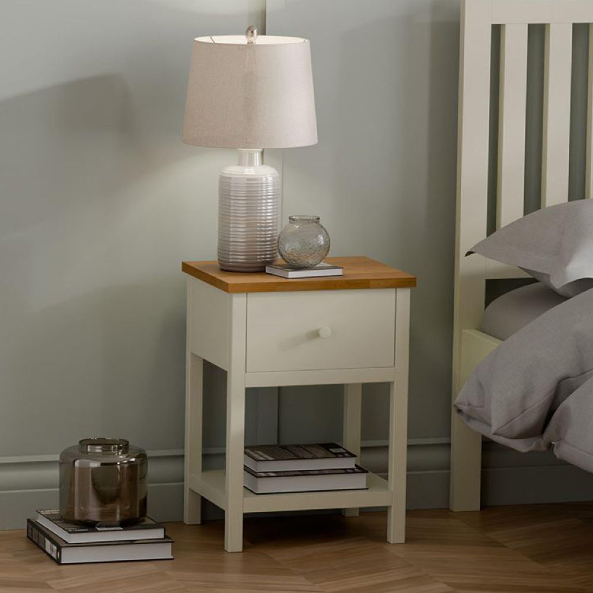 Coxmoor Bedside Table - 1 Drawer - Ivory
