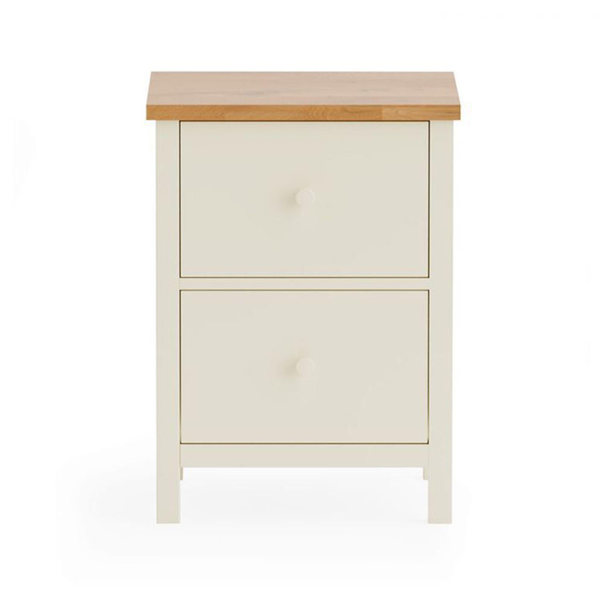 Coxmoor Bedside Cabinet - 2 Drawer - Ivory