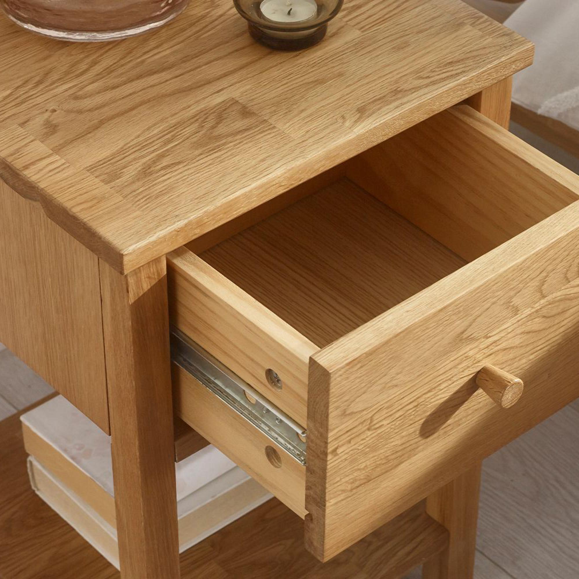 Coxmoor Bedside Table - 1 Drawer - Oak