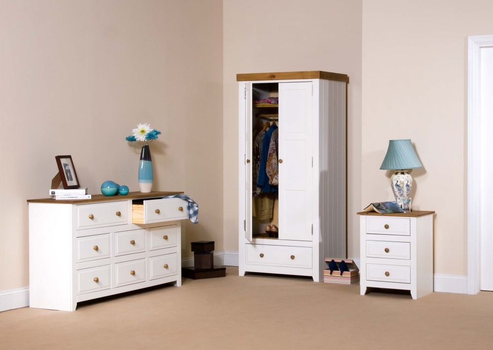 Capri Bedside Cabinet - 3 Drawer - White