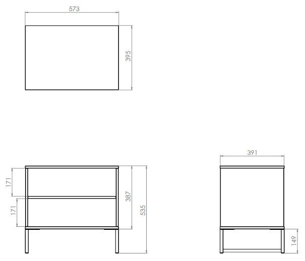 Diego Bedside Table - Midi - Black