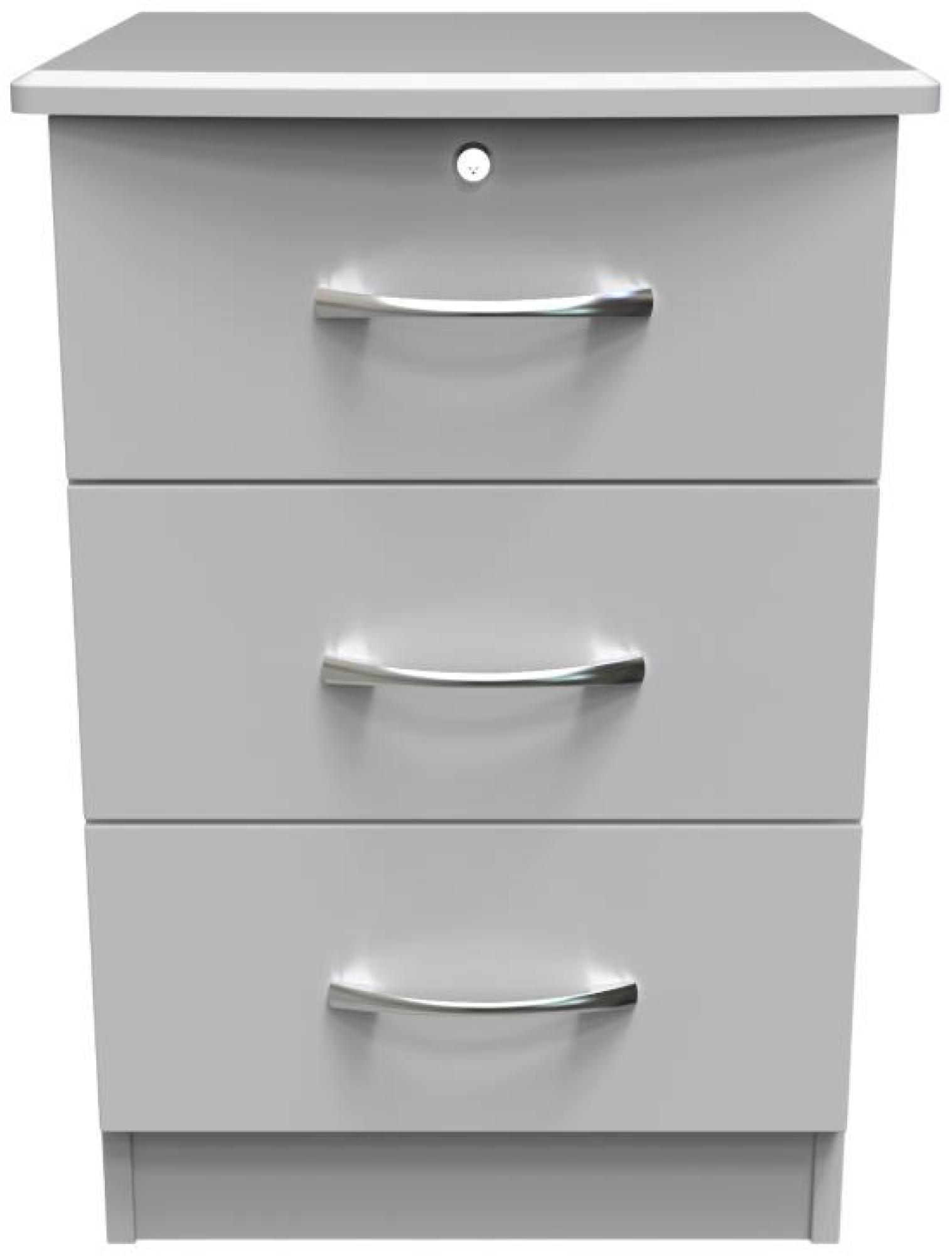Eve Bedside Cabinet - 3 Drawer - Grey