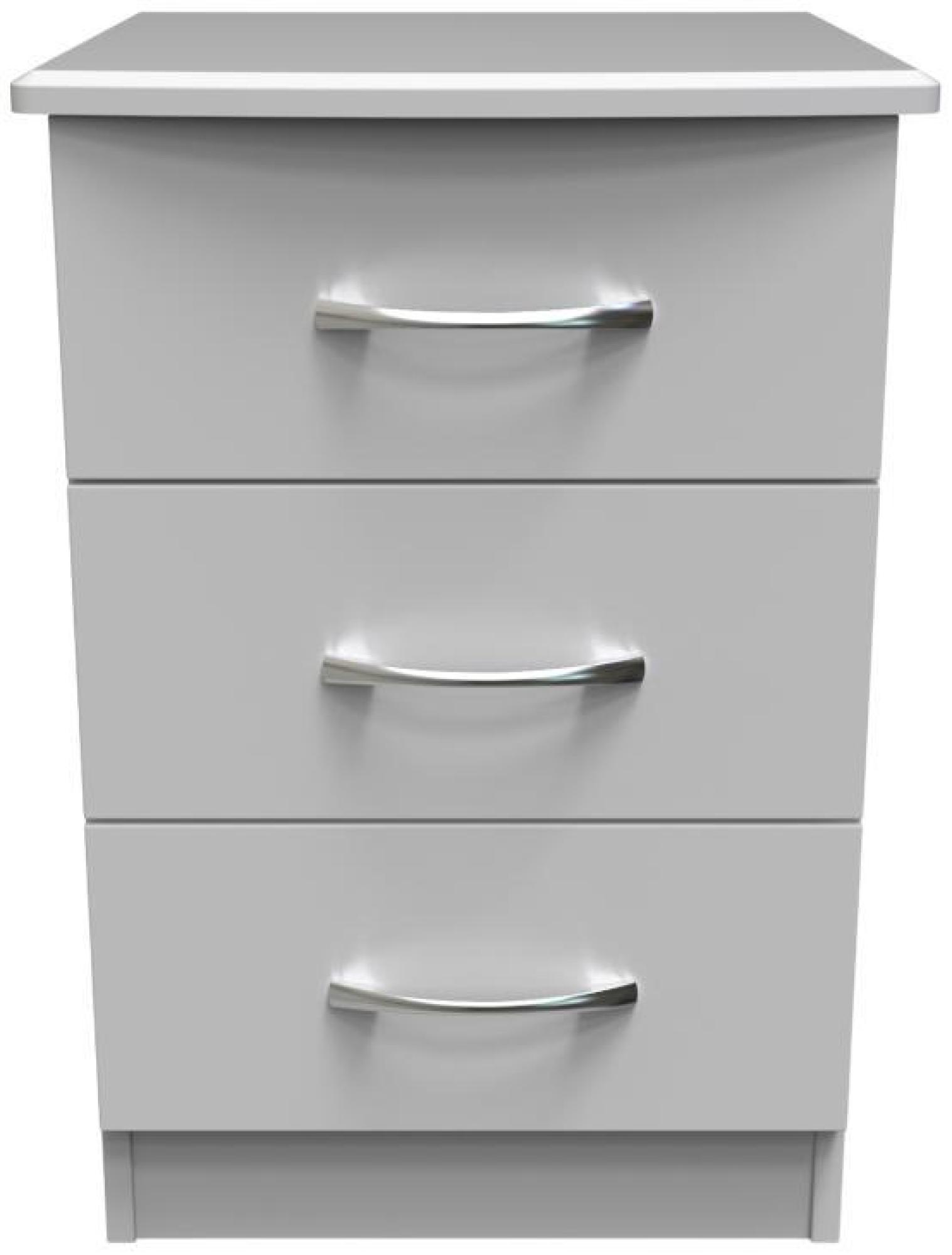Eve Bedside Cabinet - 2 Drawer with Lock - Grey
