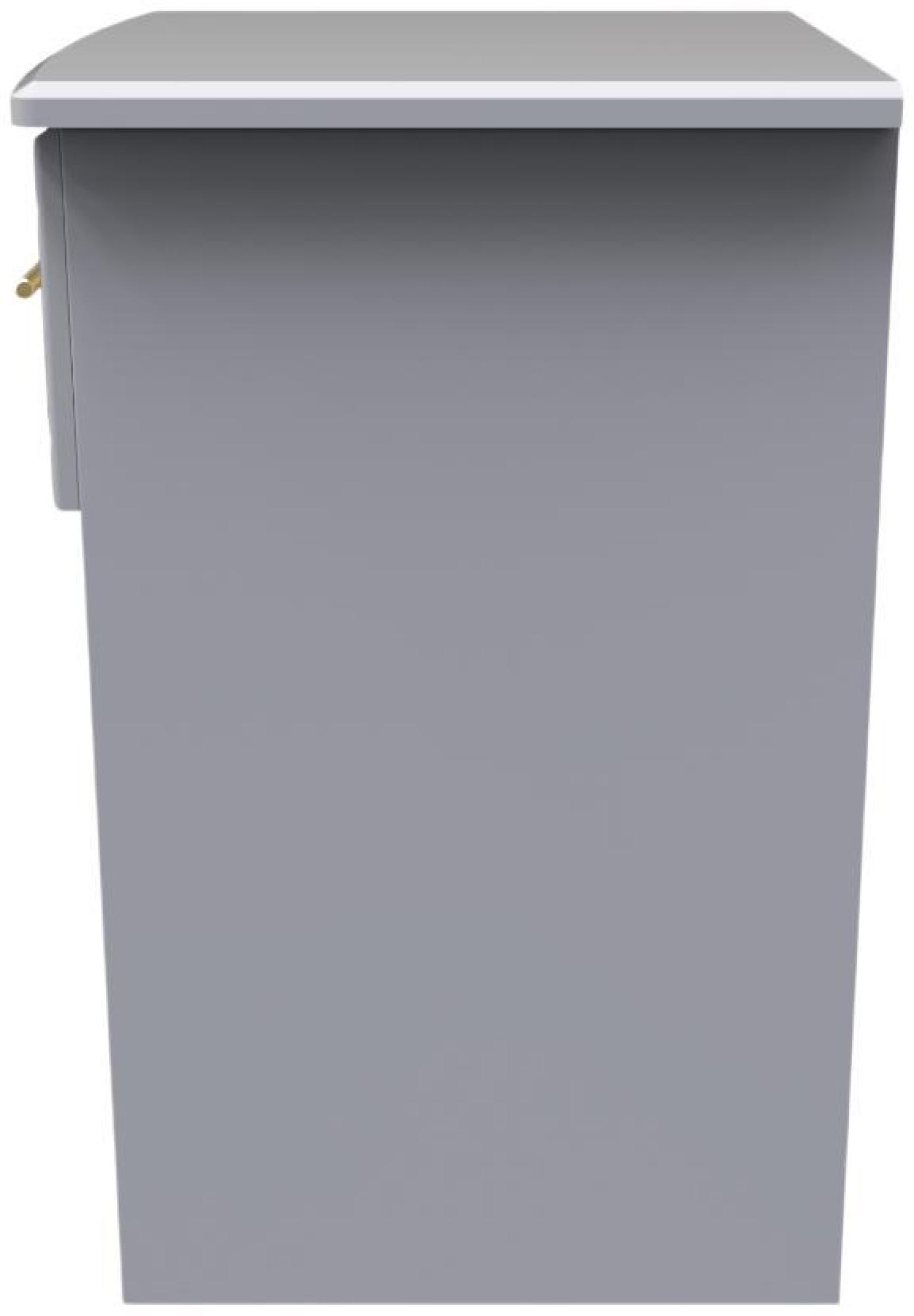 Faye Bedside Cabinet - 1 Drawer with Lock - Grey