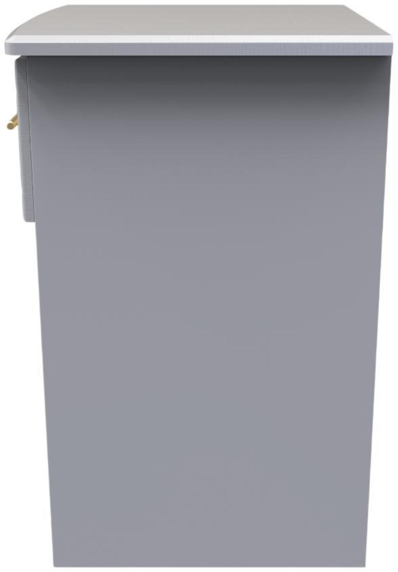 Faye Bedside Cabinet - 1 Drawer with Lock - Grey Ash