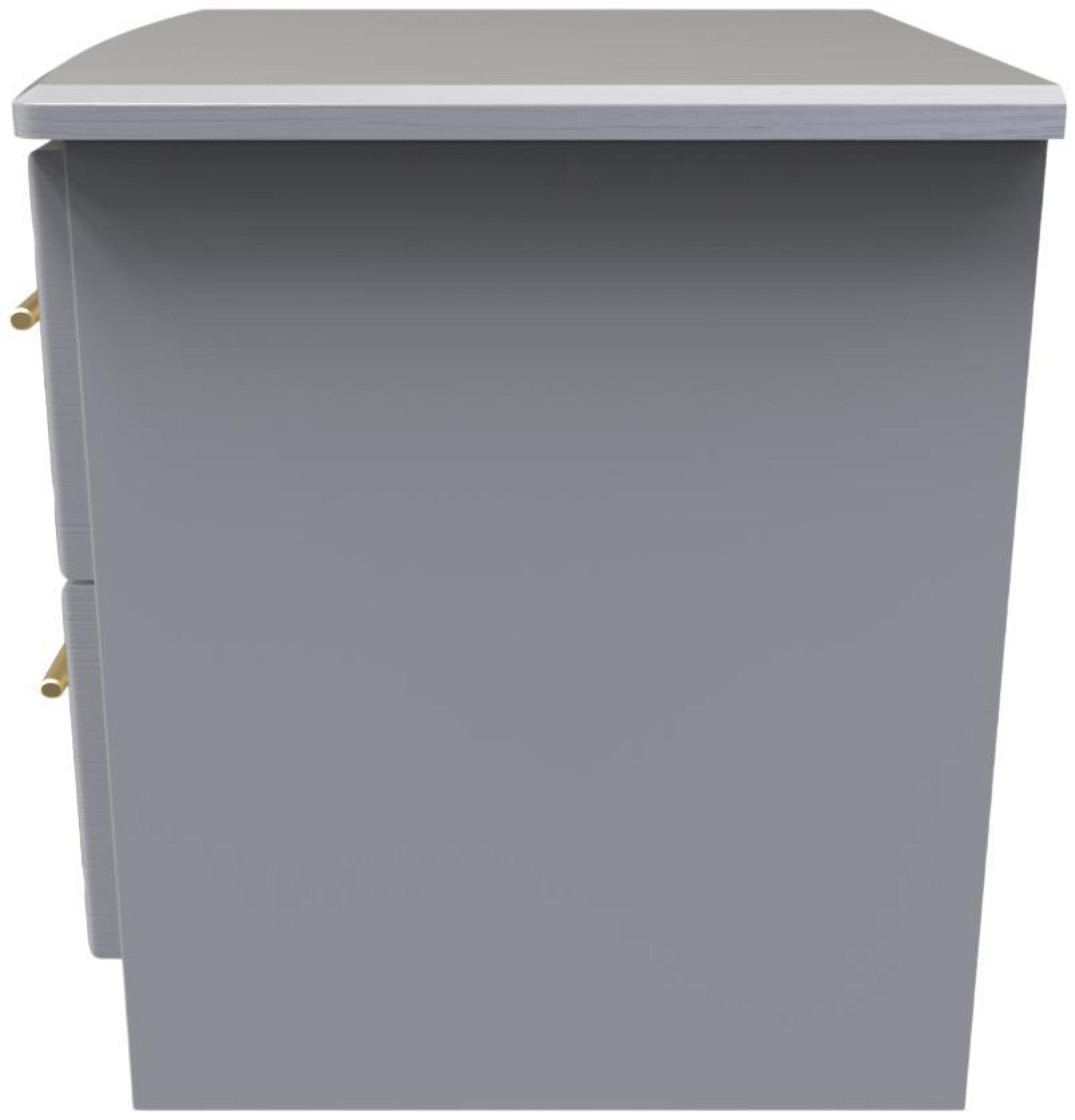 Faye Bedside Cabinet - 2 Drawer - Grey Ash