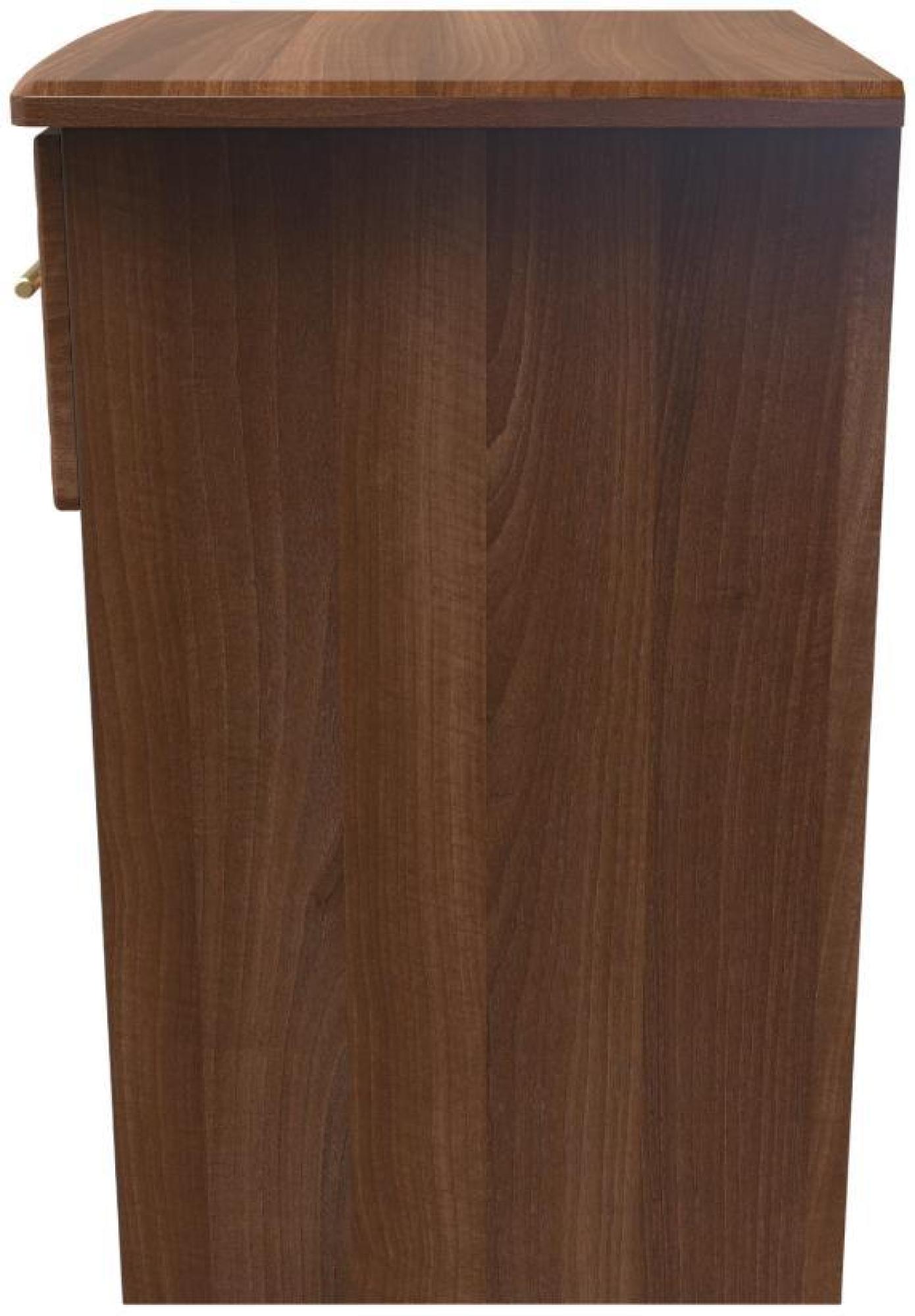 Faye Bedside Cabinet - 1 Drawer with Lock - Walnut